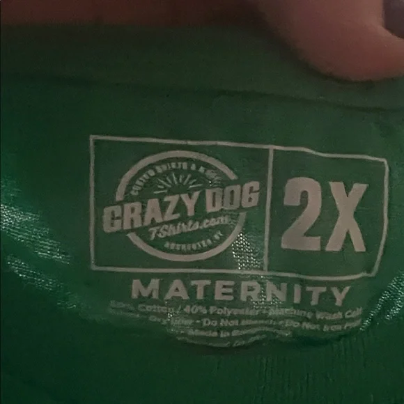 Crazy Dog T-Shirts Green Extra Lucky Maternity Tee - Picture 3 of 4